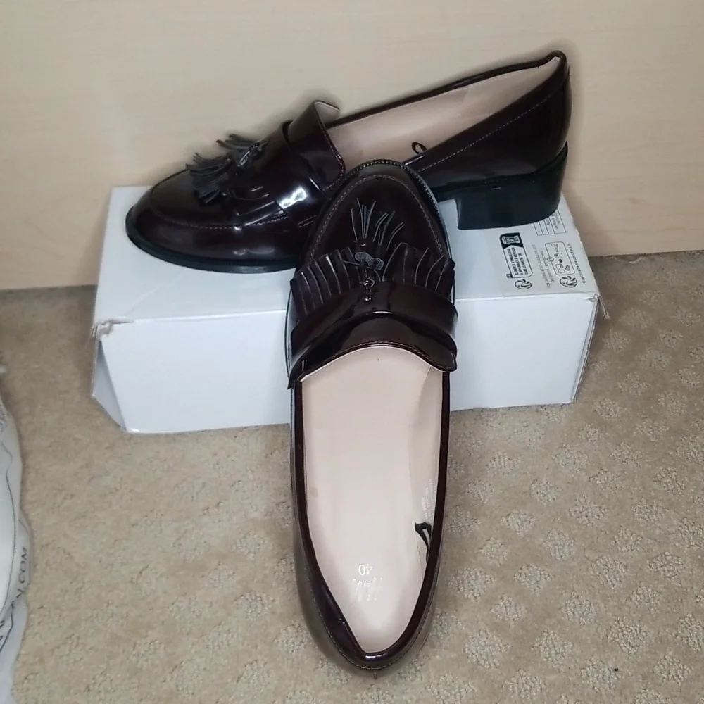 Womens H&M Burgundy loafers size 8.5 - Picture 4 of 10